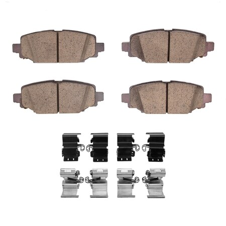 Dynamic Friction Co Ultimate Duty Performance Brake Pads and Hardware Kit, High Torque/Aggressive Initial Bite, Rear 1400-2172-01